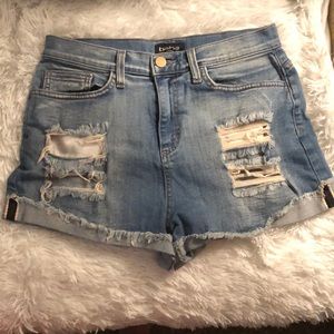Distressed Denim Shorts